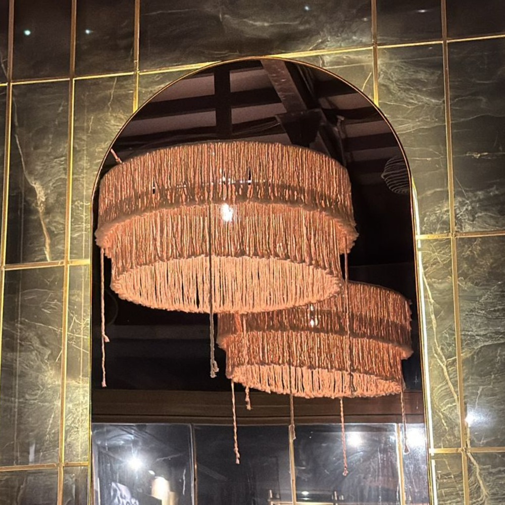 Pantalla Lámpara Algodón macramé. NEBULA